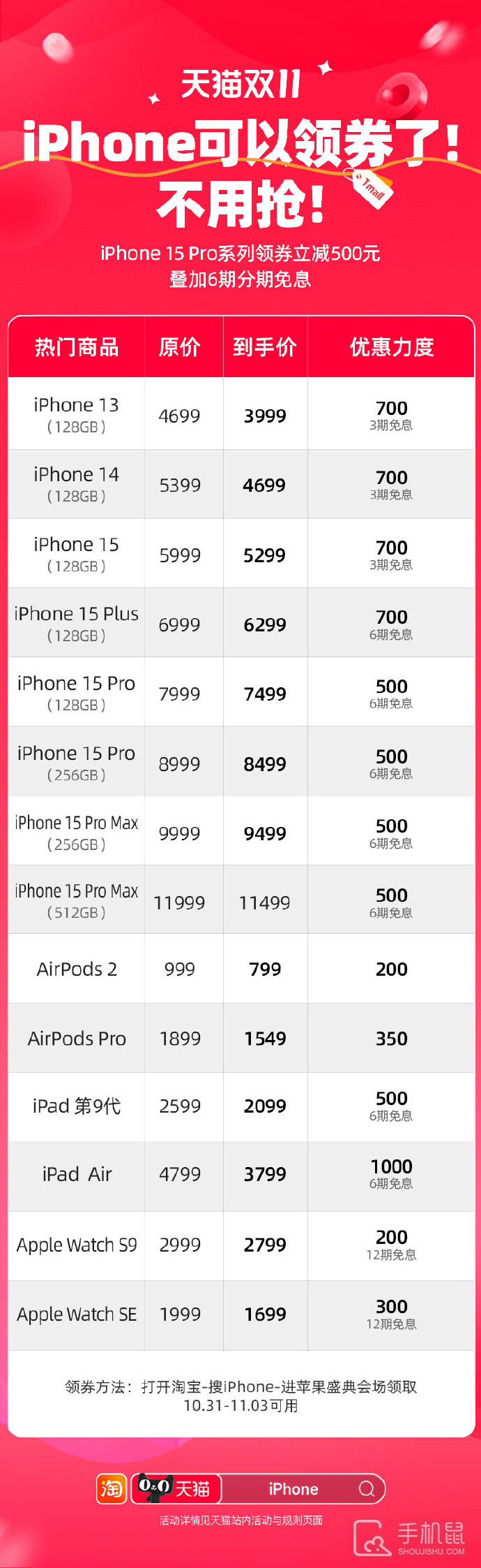 iPhone13双十一多少钱