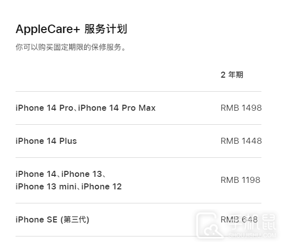 iPhone14promax买applecare+服务计划多少钱